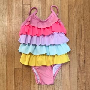 Baby Gap rainbow ruffle swim suit